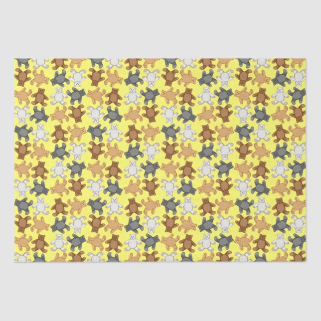 Papier Mousseline Papier à envelopper de petits Nounours (Recto)