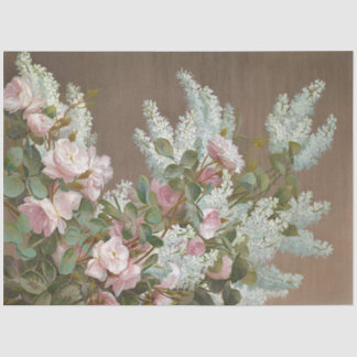 Papier Mousseline Papier à papier de papier blanc et rose floral