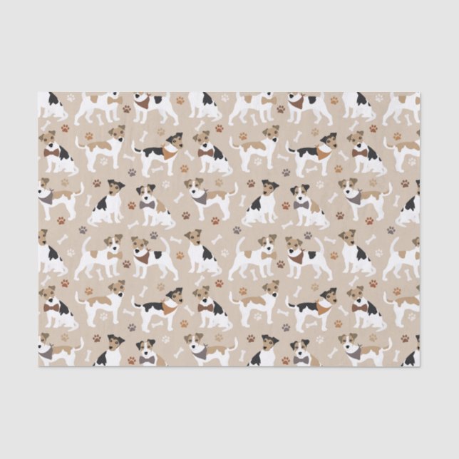 Papier Mousseline Papier à papier tissu Jack Russell Terrier Patroui (Recto)