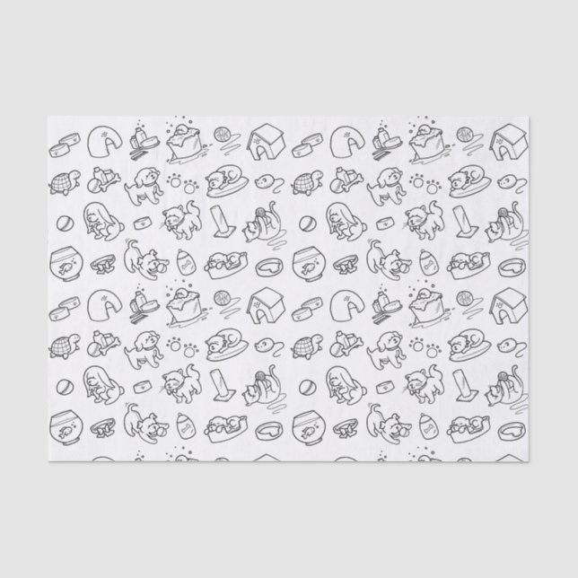 Papier Mousseline Papier à thème pour animaux familiers (Recto)