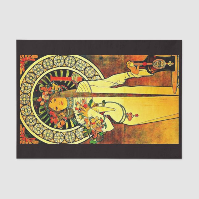 Papier Mousseline Papier de découpage 10"x15" - Alphonse Mucha 6 (Recto)