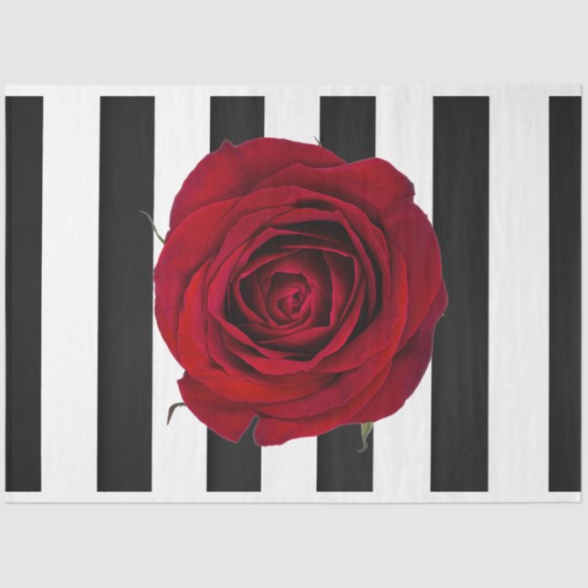 Papier Mousseline Papier de découpage à Rose rouge 3D (Recto)