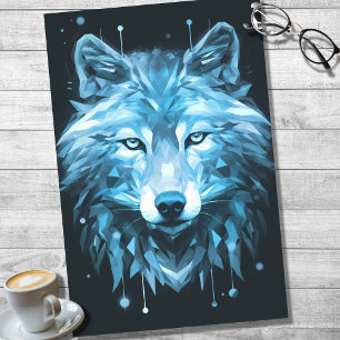 Papier Mousseline Papier de découpage bleu Abstrait Wolf