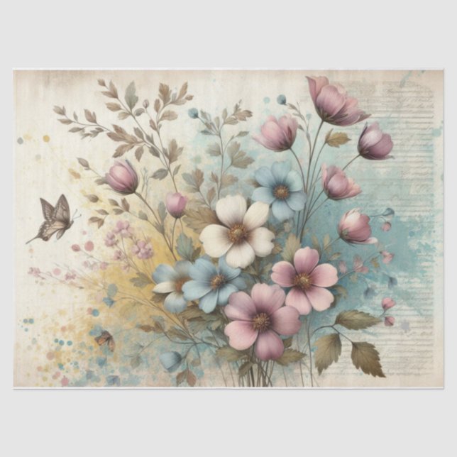 Papier Mousseline Papier de découpage Chic Shabby pour meubles/artis (Recto)