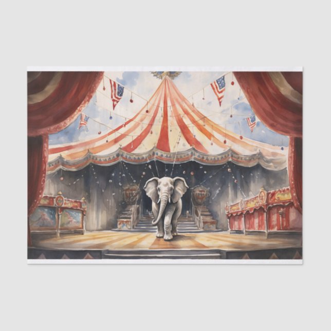 Papier Mousseline Papier de découpage Circus Elephant 2 (Recto)