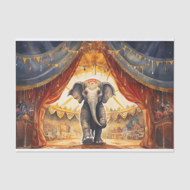 Papier Mousseline Papier de découpage Circus Elephant 3 (Recto)