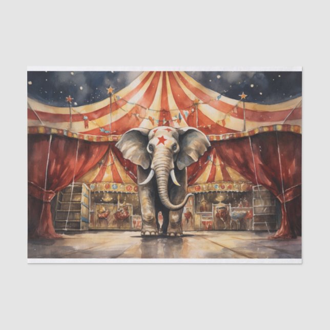 Papier Mousseline Papier de découpage Circus Elephant 4 (Recto)