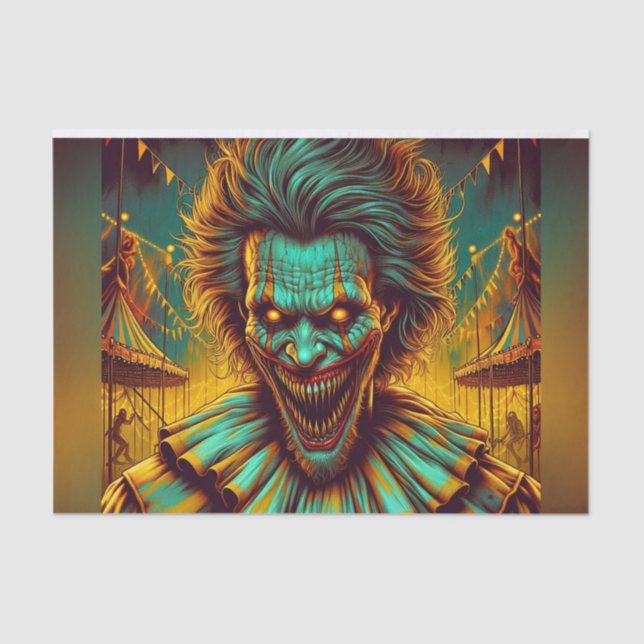 Papier Mousseline Papier de découpage clown déplaisant (Recto)