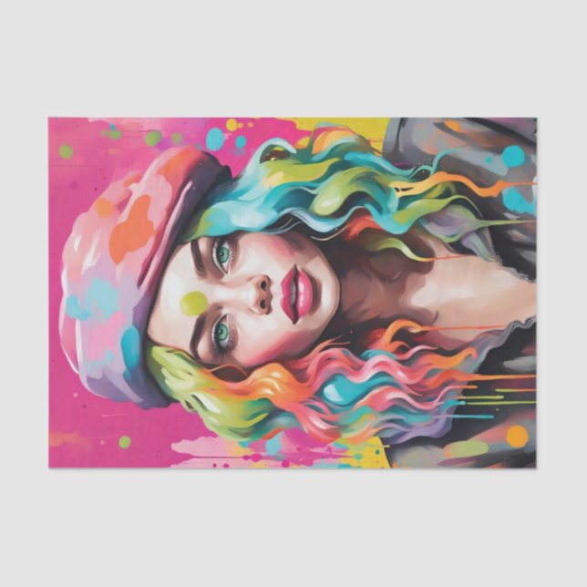 Papier Mousseline Papier de découpage couleur dame (Recto)