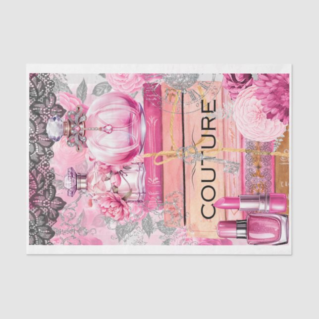 Papier Mousseline Papier de découpage Couture Couture Couture rose e (Recto)