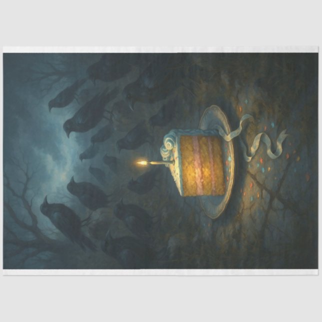 Papier Mousseline Papier de découpage Crows & Cake - Gothique (Recto)