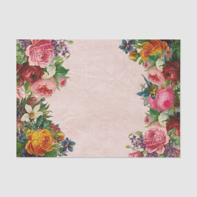 Papier Mousseline Papier de decoupage de bouquet floral (Recto)