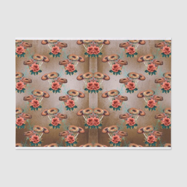 Papier Mousseline Papier de découpage de champignons Brown (Recto)
