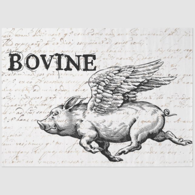 Papier Mousseline Papier de découpage de cochon volant (Recto)