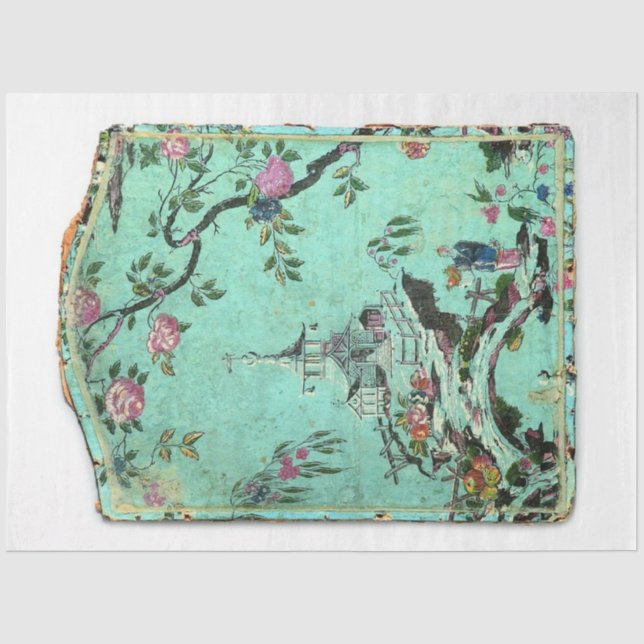 Papier Mousseline Papier de découpage de la Chinoiserie bleue (Recto)