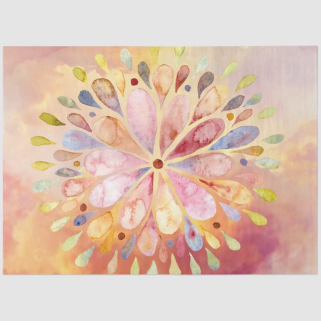 Papier Mousseline Papier de découpage de mandala floral (Recto)