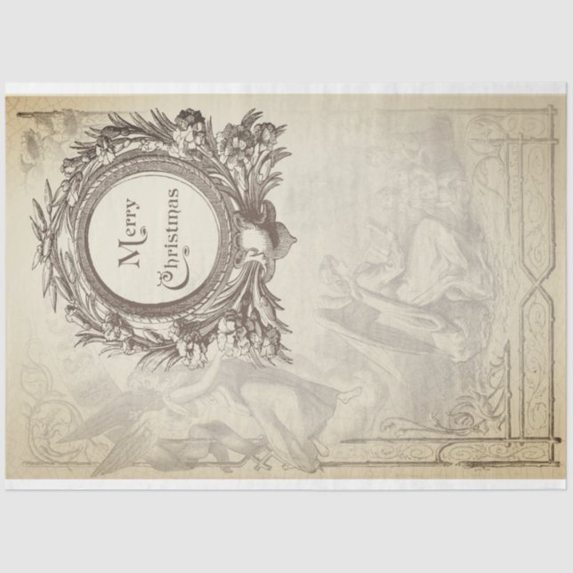 Papier Mousseline Papier de découpage de mobilier de Noël Angel (Recto)