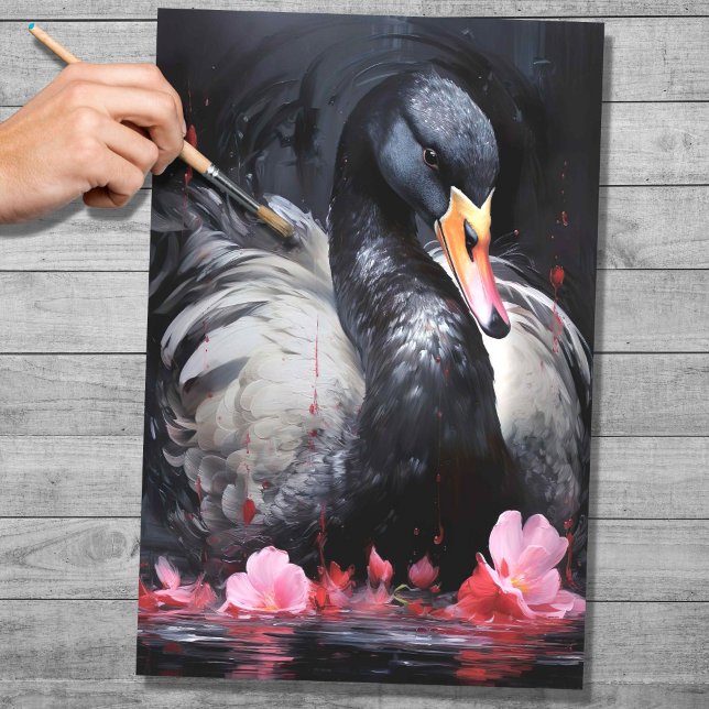 Papier Mousseline Papier de découpage de Swan noir 1 (Créateur téléchargé)
