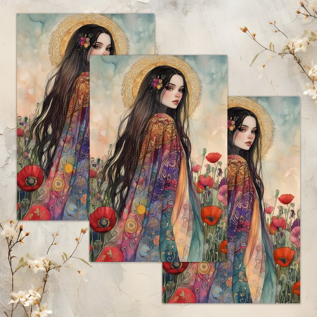 PAPIER MOUSSELINE PAPIER DE DÉCOUPAGE DE TISSU DE DÉCOUPAGE DES GODD (SPRING GODDESS DECOUPAGE TISSUE PAPER)