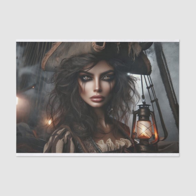 Papier Mousseline Papier de découpage du capitaine de pirate à l'oei (Recto)