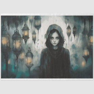 Papier Mousseline Papier de découpage éffrayant fille 2