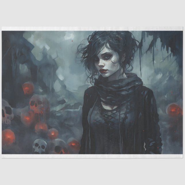 Papier Mousseline Papier de découpage éffrayant fille 4 (Recto)