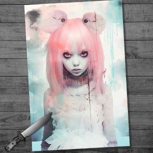 Papier Mousseline Papier de découpage éffrayant fille 9