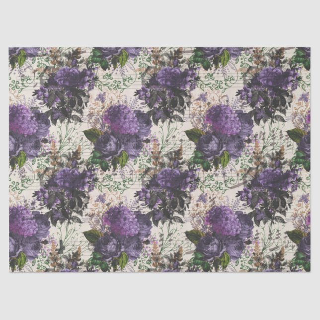 Papier Mousseline Papier de découpage en Rose violet Vintage (Recto)