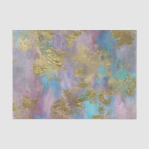 Papier Mousseline Papier de découpage fin or, rose et blues