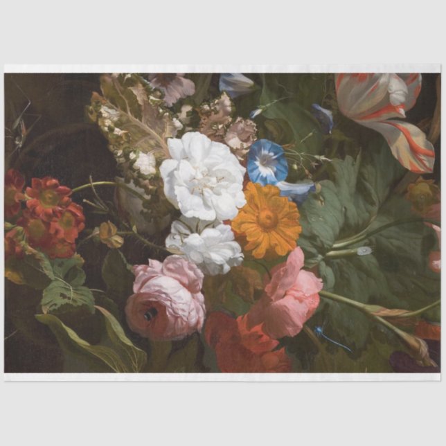 Papier Mousseline Papier de découpage floral d'art fin (Recto)