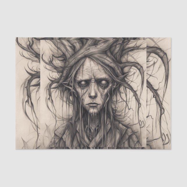 Papier Mousseline Papier de découpage forestier (Recto)