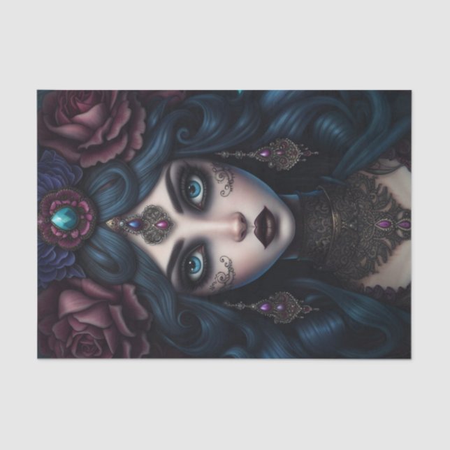 Papier Mousseline Papier de découpage gothique foncé pour femme tzig (Recto)