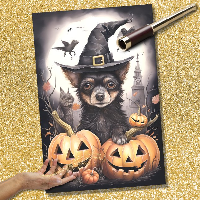 Papier Mousseline Papier de découpage Halloween Chien 1 (Créateur téléchargé)