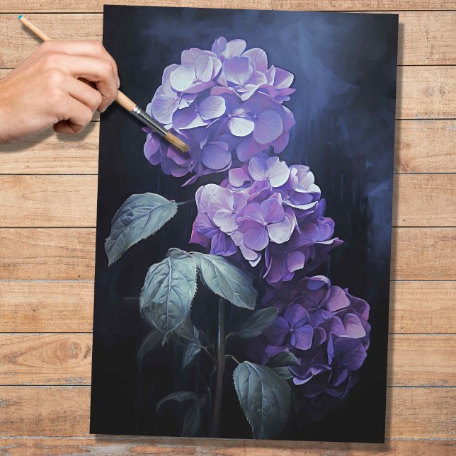 Papier Mousseline Papier de découpage Hydrangea 1 violet (Créateur téléchargé)