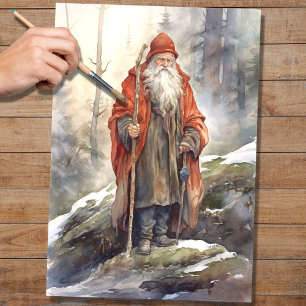 Papier Mousseline Papier de découpage Old Man Père Noël 6