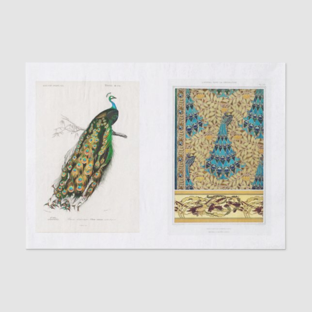 Papier Mousseline Papier de découpage Peacock (Recto)