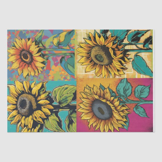 Papier Mousseline Papier de découpage Pop Art Sunflower (Recto)