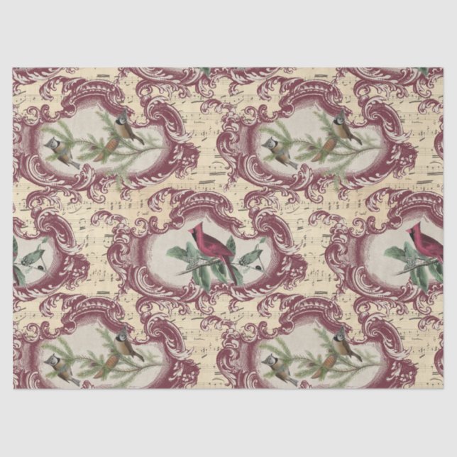 Papier Mousseline Papier de découpage pour les oiseaux Vintages et l (Recto)