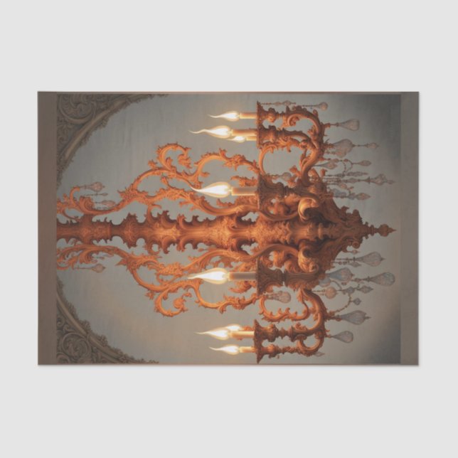 Papier Mousseline Papier de découpage Rococo French Chandelier 5 (Recto)