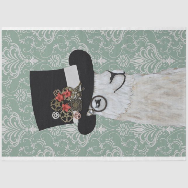 Papier Mousseline Papier de découpage Steampunk Llama (Recto)