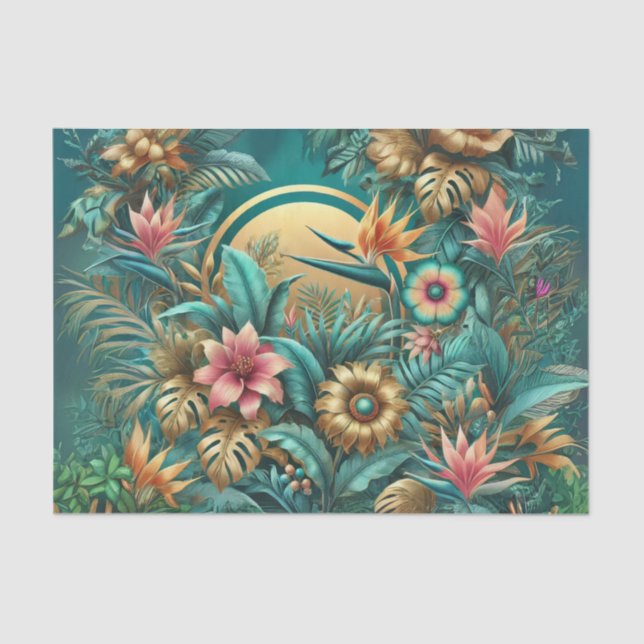 Papier Mousseline Papier de découpage Tropical Iridescendant (Recto)