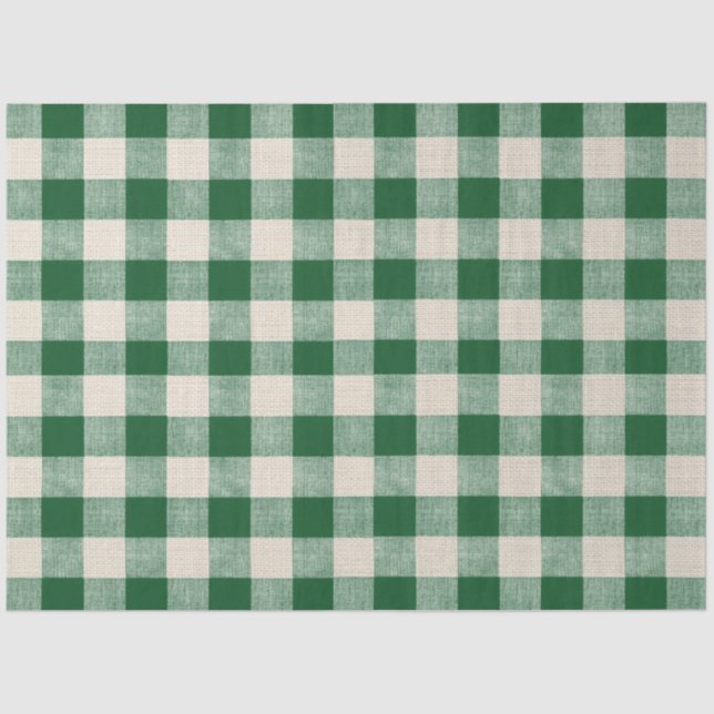 Papier Mousseline Papier de découpage vert et bleu Buffalo Check (Recto)