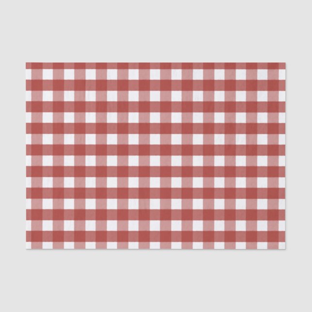 Papier Mousseline Papier de En vichy rouge et blanc (Recto)