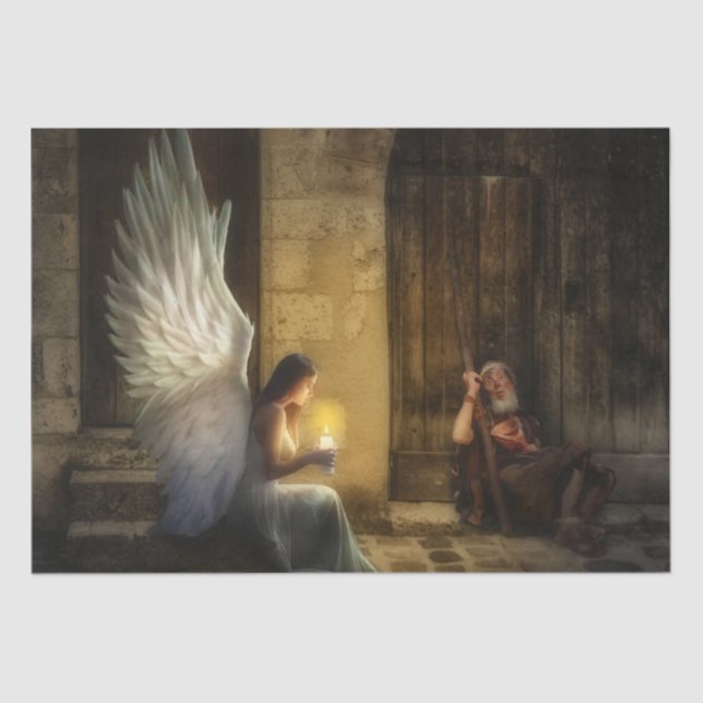 Papier Mousseline Papier de fond Angel Poor Man 15x20 (Recto)