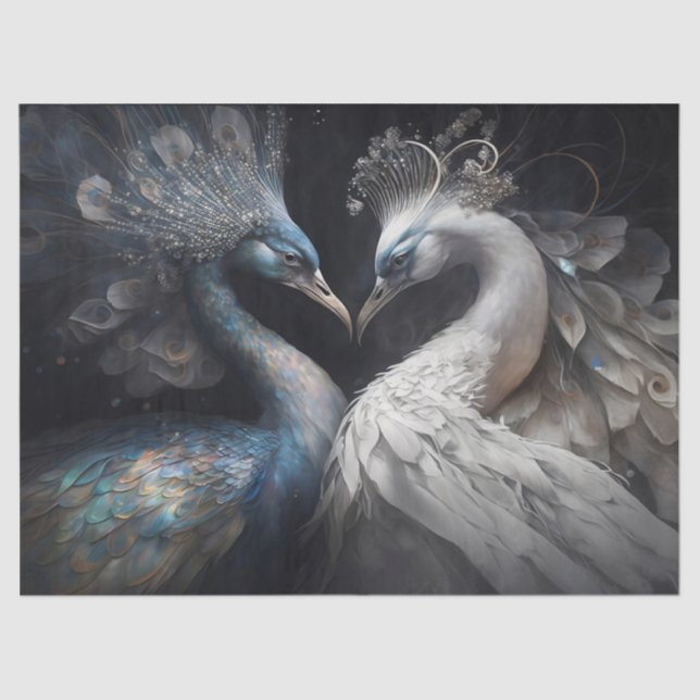 Papier Mousseline Papier de fond Aquamarine & Pearl Decoupage (Recto)