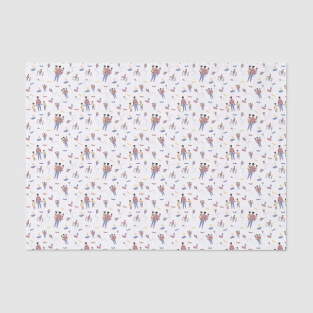 Papier Mousseline Papier de fond de fête des pères (Recto)