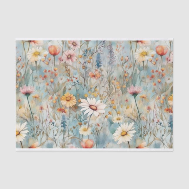 Papier Mousseline Papier de fond Fleur sauvage Daisy (Recto)