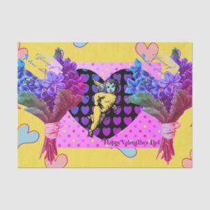 Papier Mousseline Papier de fond Heureuse Sainte-Valentin COLLAGE