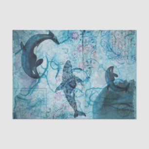 Papier Mousseline Papier de fond marin pour baleine