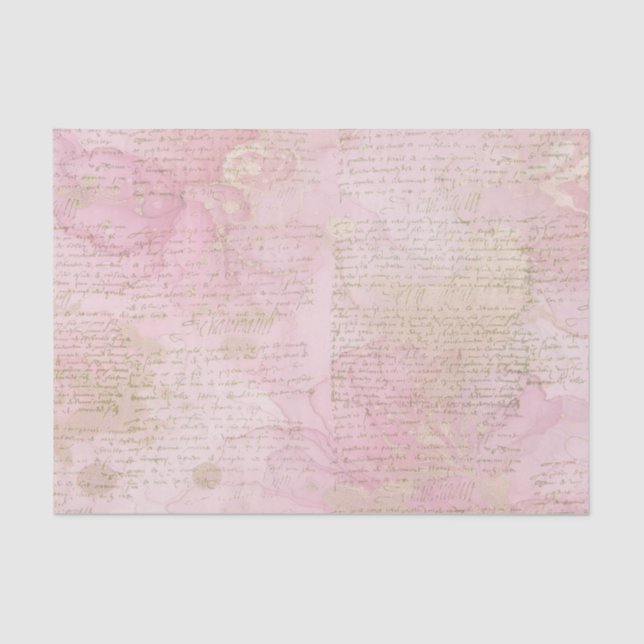 Papier Mousseline Papier de fond rose et or (Recto)